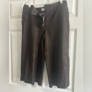 Talbots Black Wide-Leg Cropped Trousers